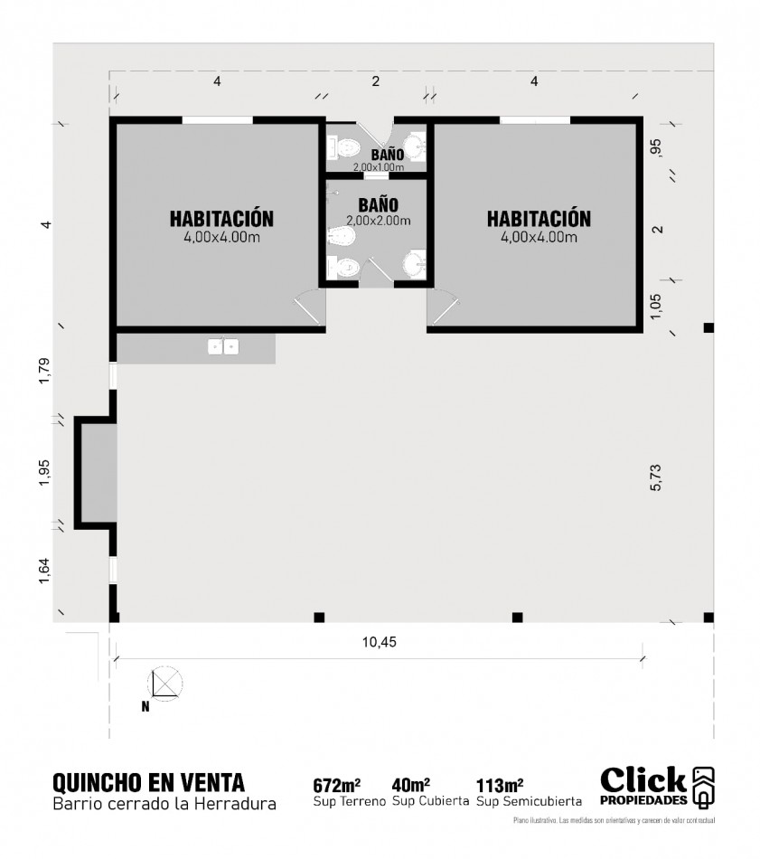 Quincho con potencial en barrio privado