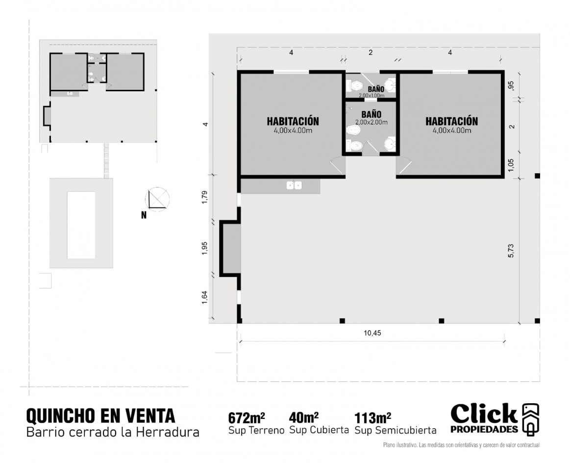 Quincho con potencial en barrio privado